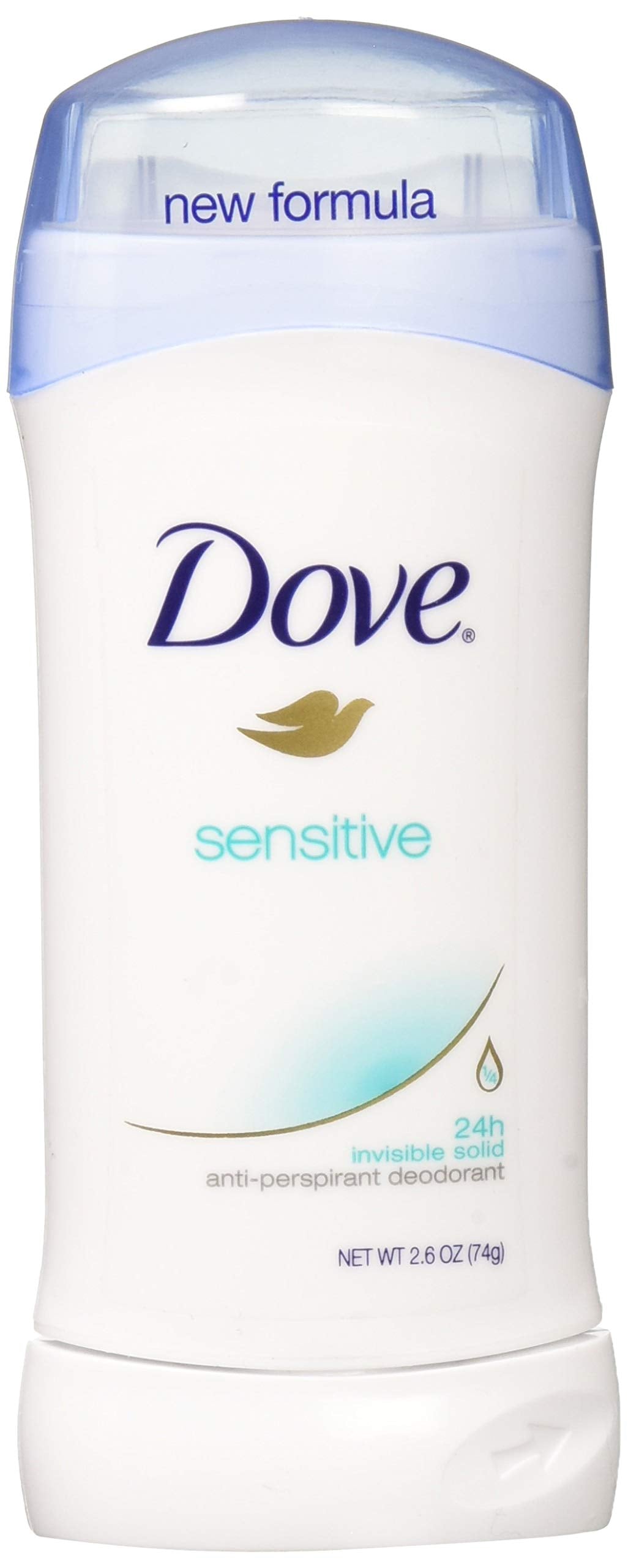 Dove, Invisible Solid, Sensitive Skin, 2.6 ounce stick (Pack of 6)