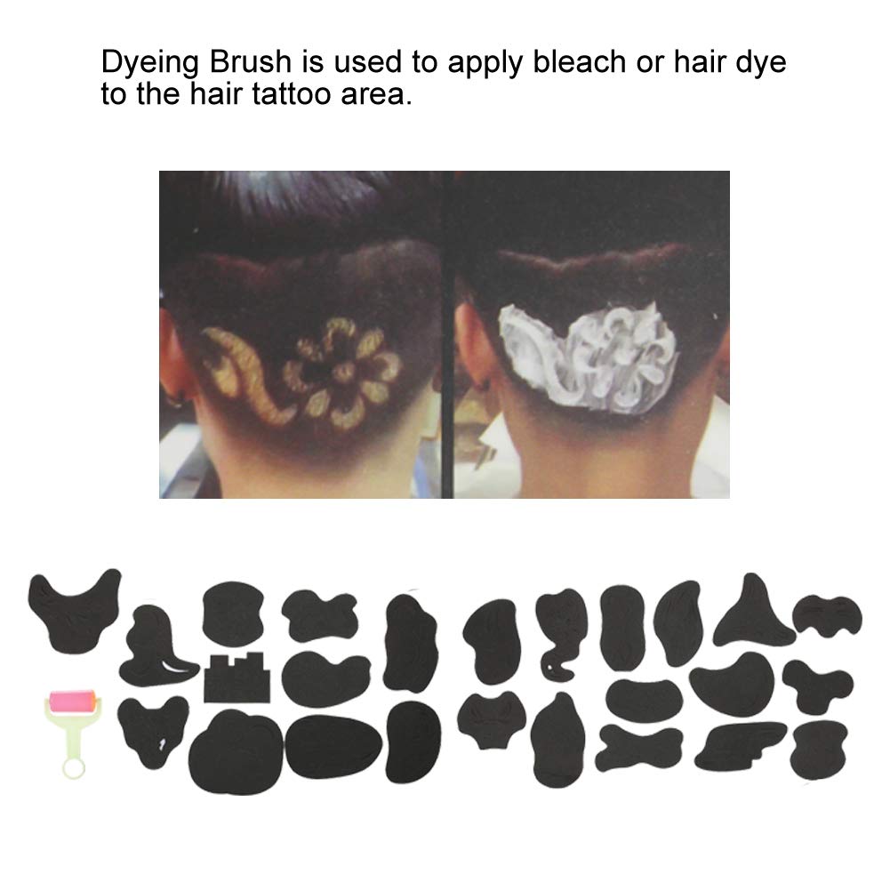 Tattoo Patterns Salon Barber Tools,Hair Tattoo Template Hair Carved 25 Pcs/Set Hair Trimmer Carved Tattoos Patterns Stencil DIY Salon Barber Tools for Men or Women