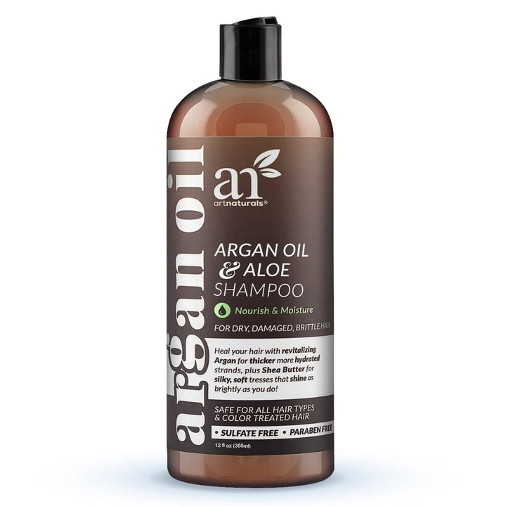 Artnaturals Moroccan Argan Oil Shampoo - (12 Fl Oz / 355ml) - Moisturizing, Volumizing Sulfate Free for Women, Men and Teens - Used for Colored and All Hair Types, Anti-Aging Care