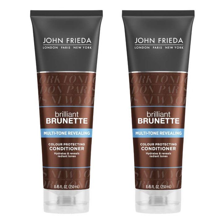 John Frieda Brilliant Brunette Shine Release Moisturising Conditioner for All Shades, 250 ml(set of 2)