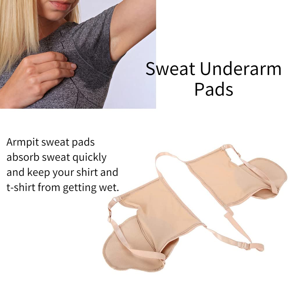 ZJchao Sweat Underarm Pads Bra for Women,Absorbent Sweat Guards Reusable Cotton Armpit Durable Anti-Sweat and Anti-Odor