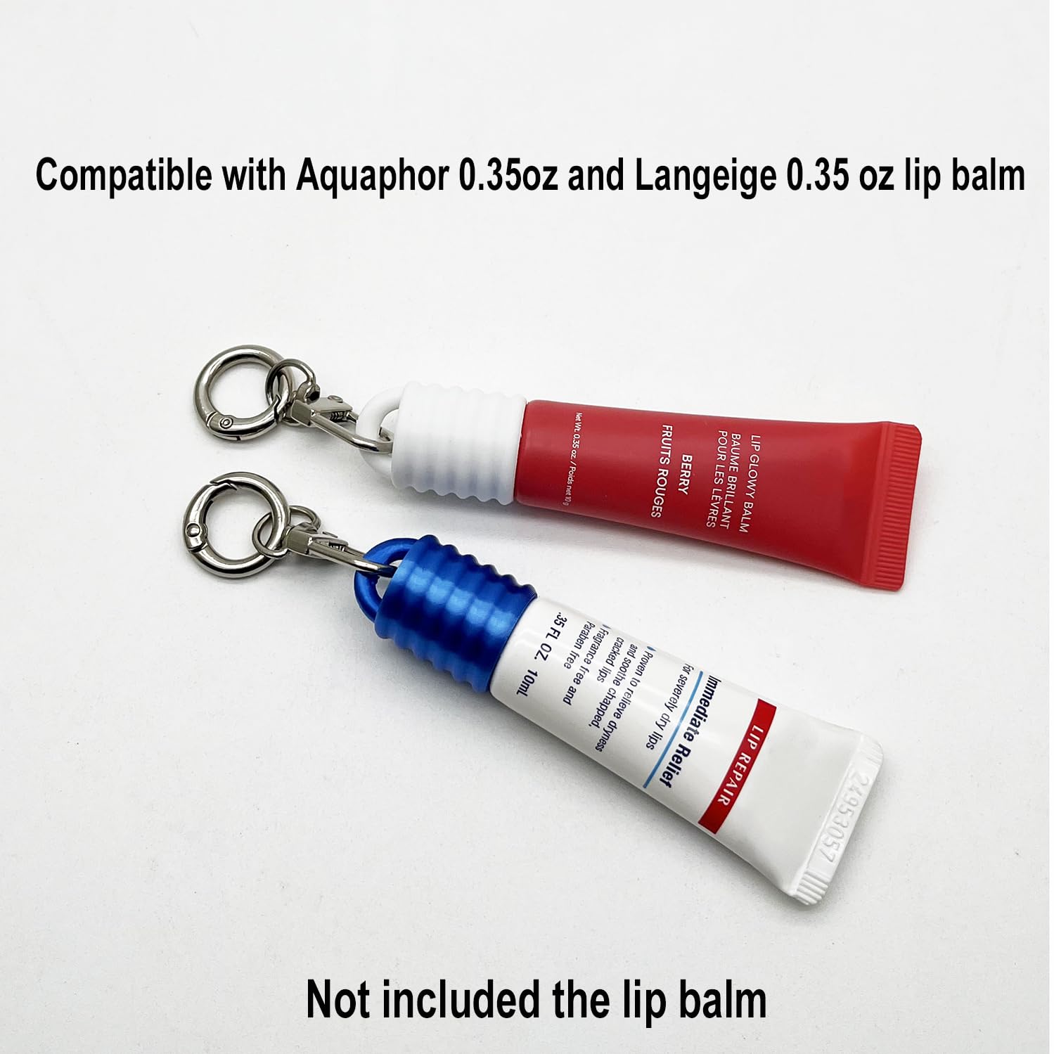 ERZHE Keychain Lip Cap Compatible With LANEIGE and Aquaphor 0.35 oz, Balm Cover Replacement, Attachment for Lip Balm (ONLY Cap) (White)