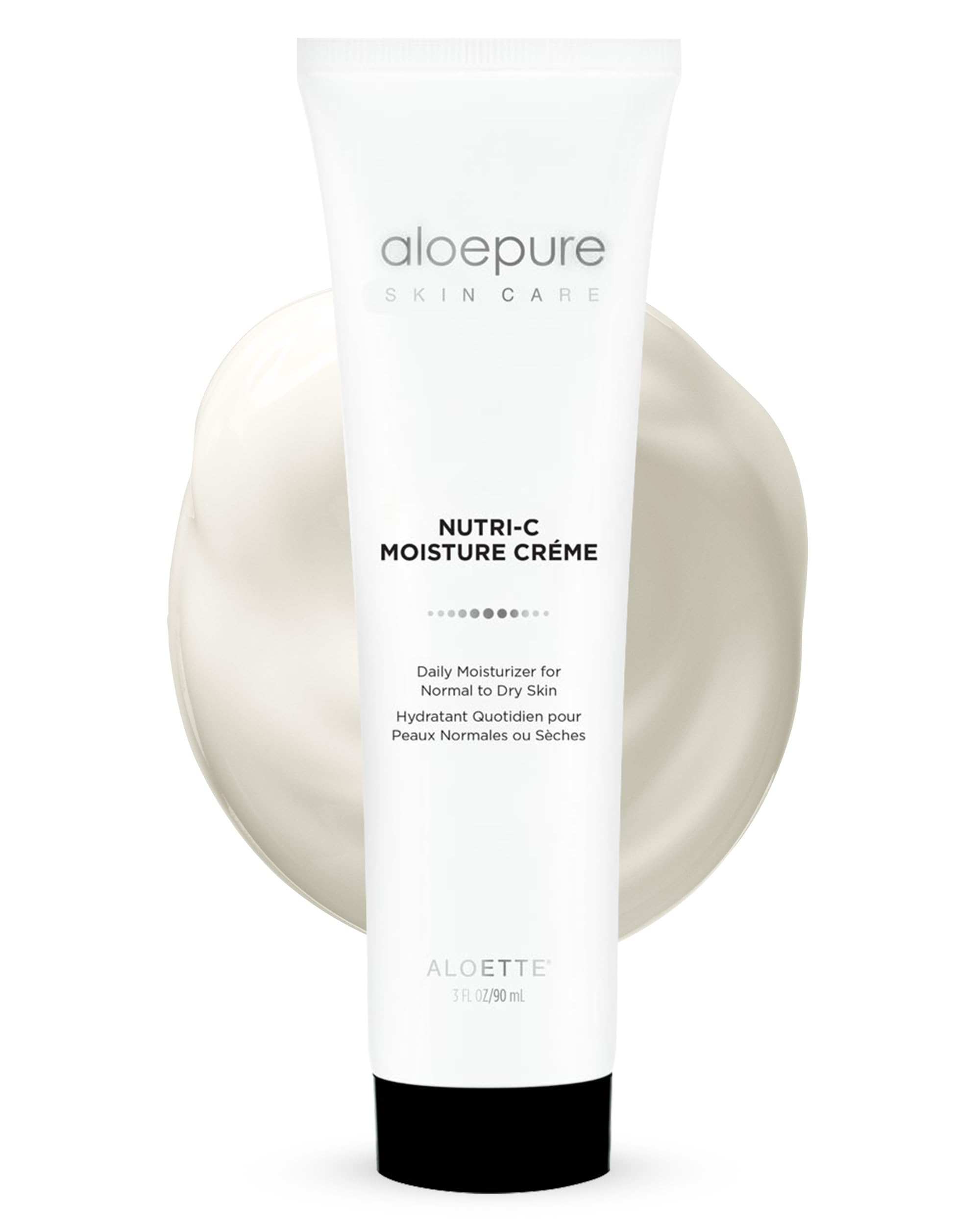 Aloette Nutri-C Face Moisturizer Cream - Daily Facial Skin Care Products for Wrinkles & Fine Lines - Skin Moisturizer Face Lotion Hydrates & Rejuvenates Dry to Normal Skin, Gluten Free - 3 Fl Oz