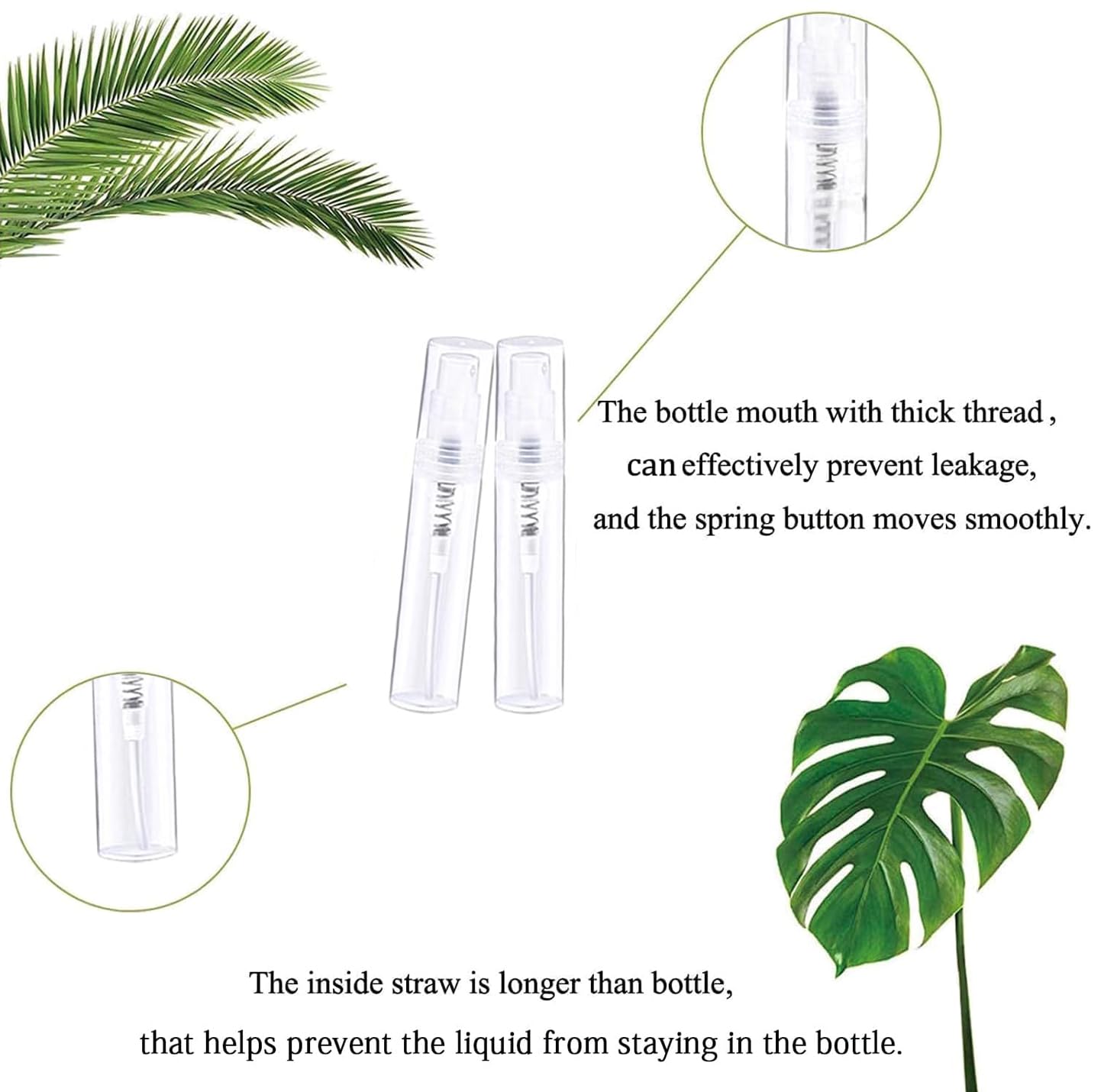 Csdtylh Mini Spray Bottle, Clear Plastic Empty Sample Containers, Fine Mist Perfume Travel Refillable Spray Bottle Perfume Atomizer Small Portable Bottle for Cleaning, Essential Oils 120Pcs 3ml