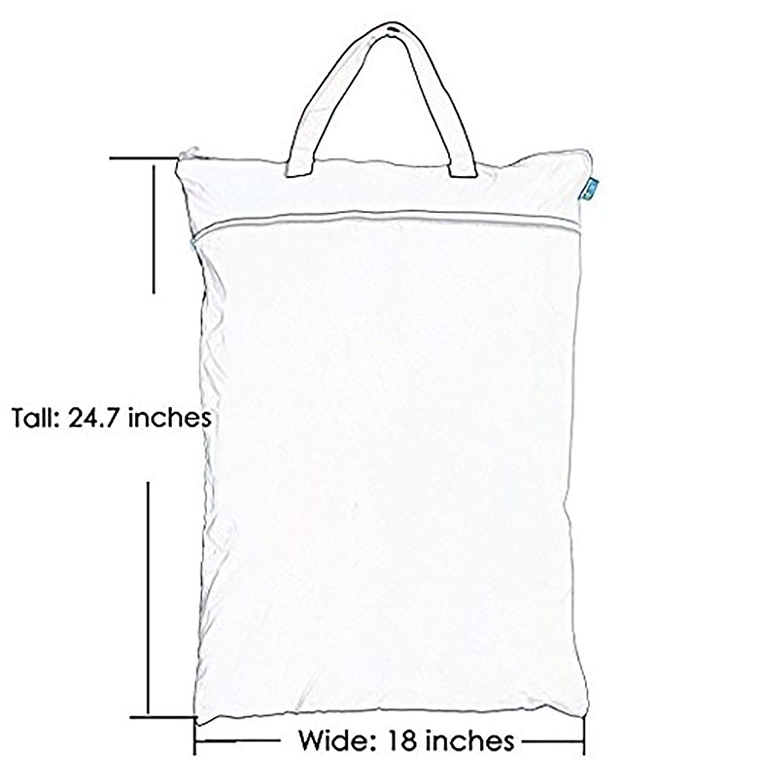 Teamoy Wet Dry Bag, Travel Tote Organizer (24.7 x 18 inches) with Two Compartments for Cloth Diaper, Laundry, Swimsuits and More, Easy to Hang Everywhere