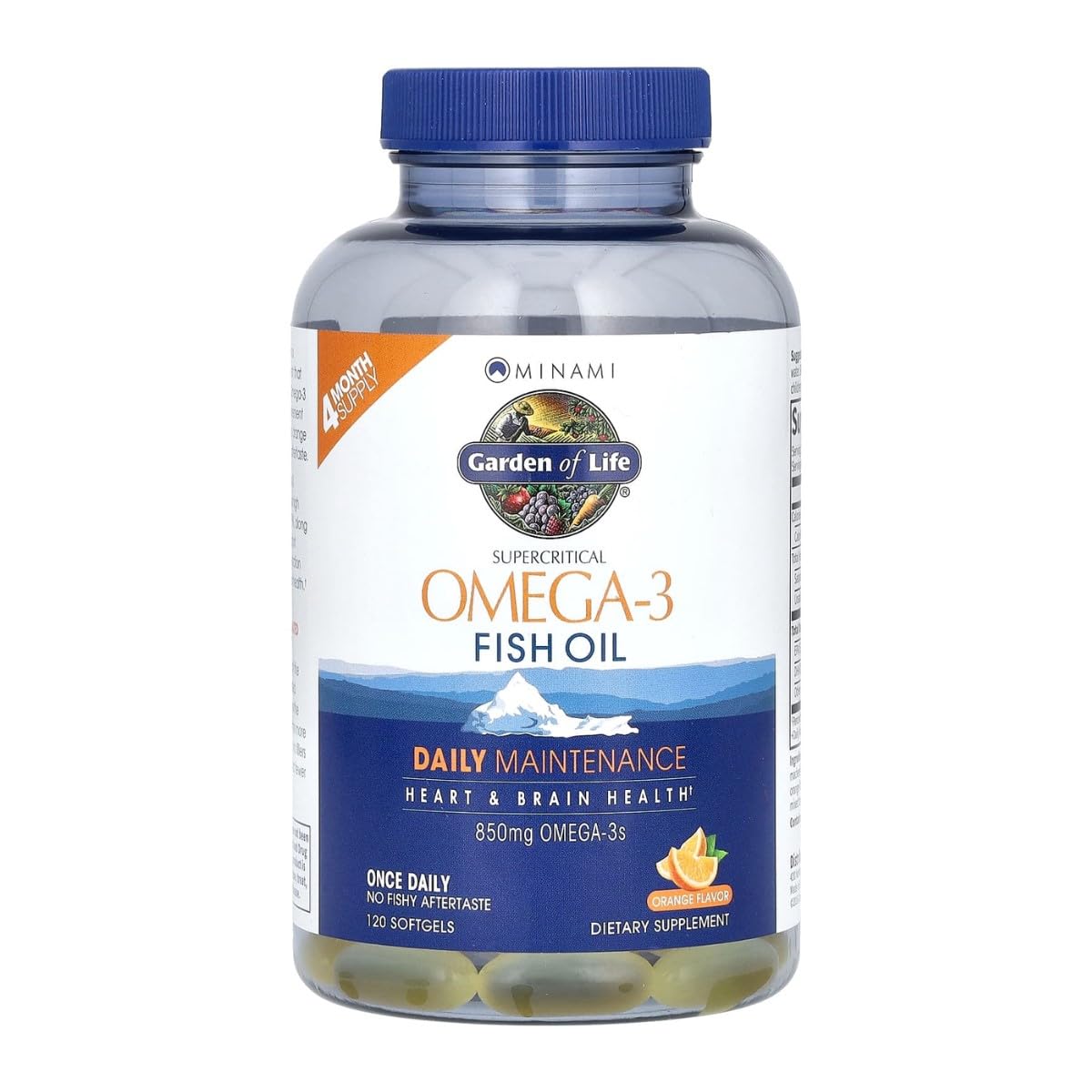 Garden of Life EPA/DHA Omega 3 Fish Oil - Minami Natural Brain Function, Heart and Mood Supplement, 120 Count
