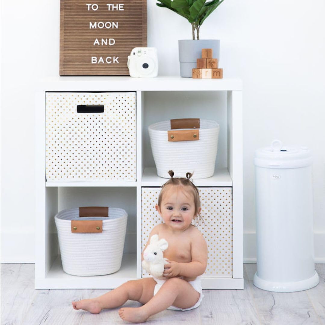 Ubbi Steel Diaper Pail, Odor Locking, No Special Bag Required, Award-Winning, Registry Must-Have, White