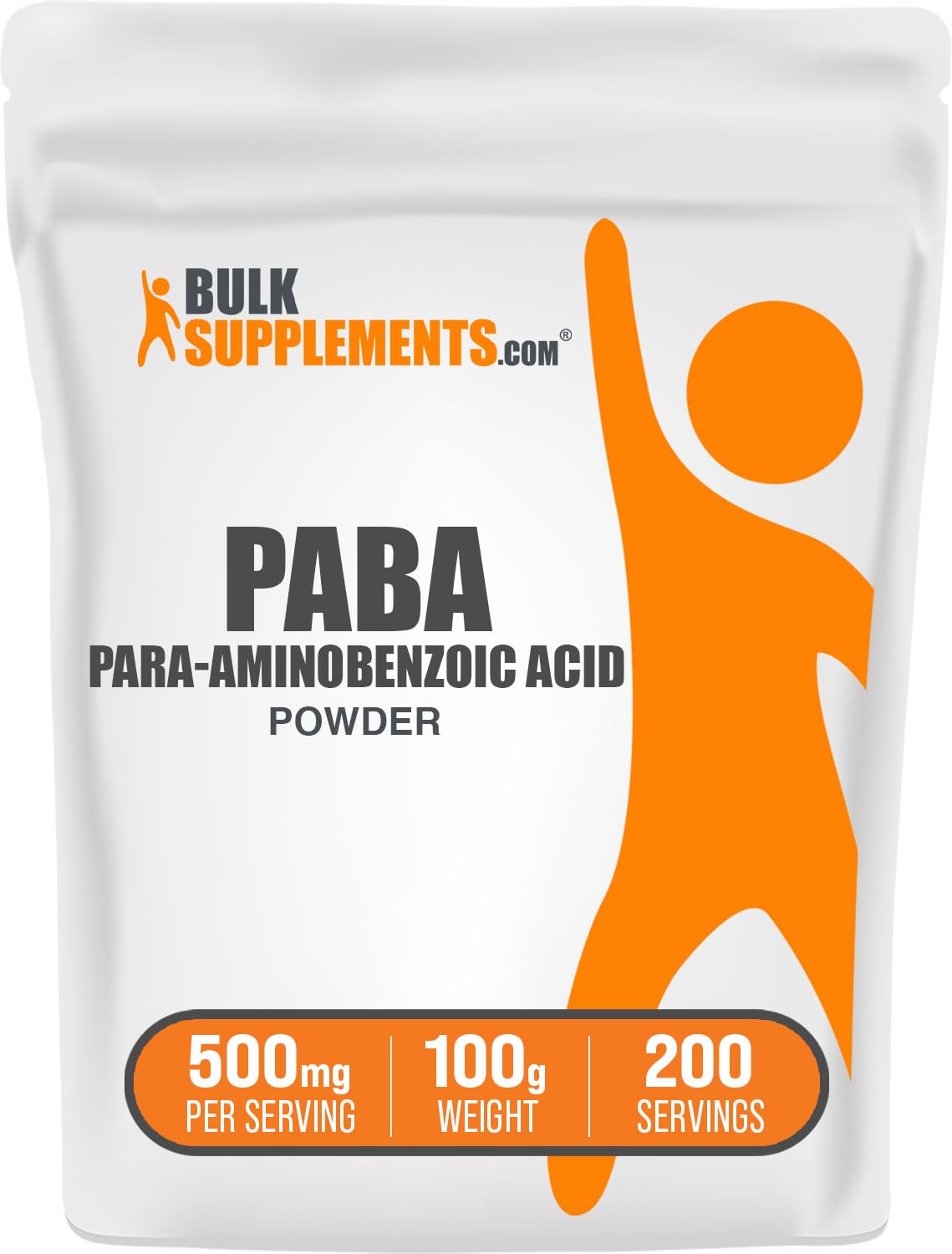 BulkSupplements.com PABA Powder - para Aminobenzoic Acid, PABA 500mg - PABA Supplement for Wellness - Vegan & Gluten Free, 500mg per Serving, 100g (3.5 oz) (Pack of 1)