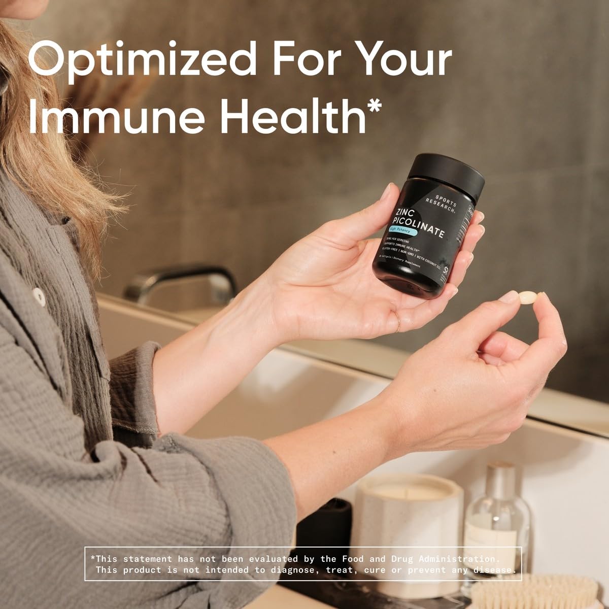 Sports Research Zinc Picolinate 50mg with Organic Coconut Oil | Highly Absorbable Zinc Supplement for Healthy Immune Function - Non-GMO Verified, Gluten & Soy Free (60 Liquid Softgels)