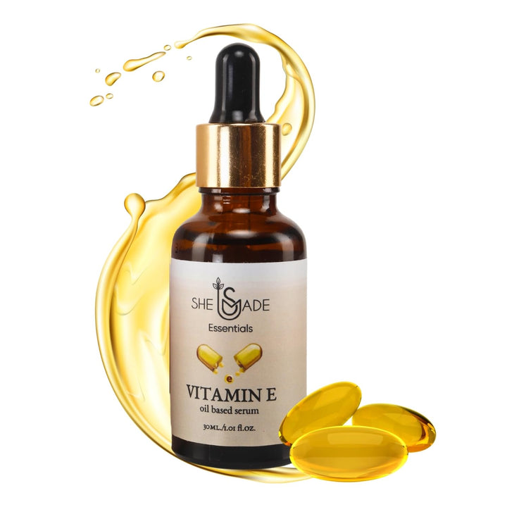 SHE MADE Vitamin E Liquid Oil Based Women Face Serum 30ml/1.01 Fl Oz - 99% Pure Natural Skincare