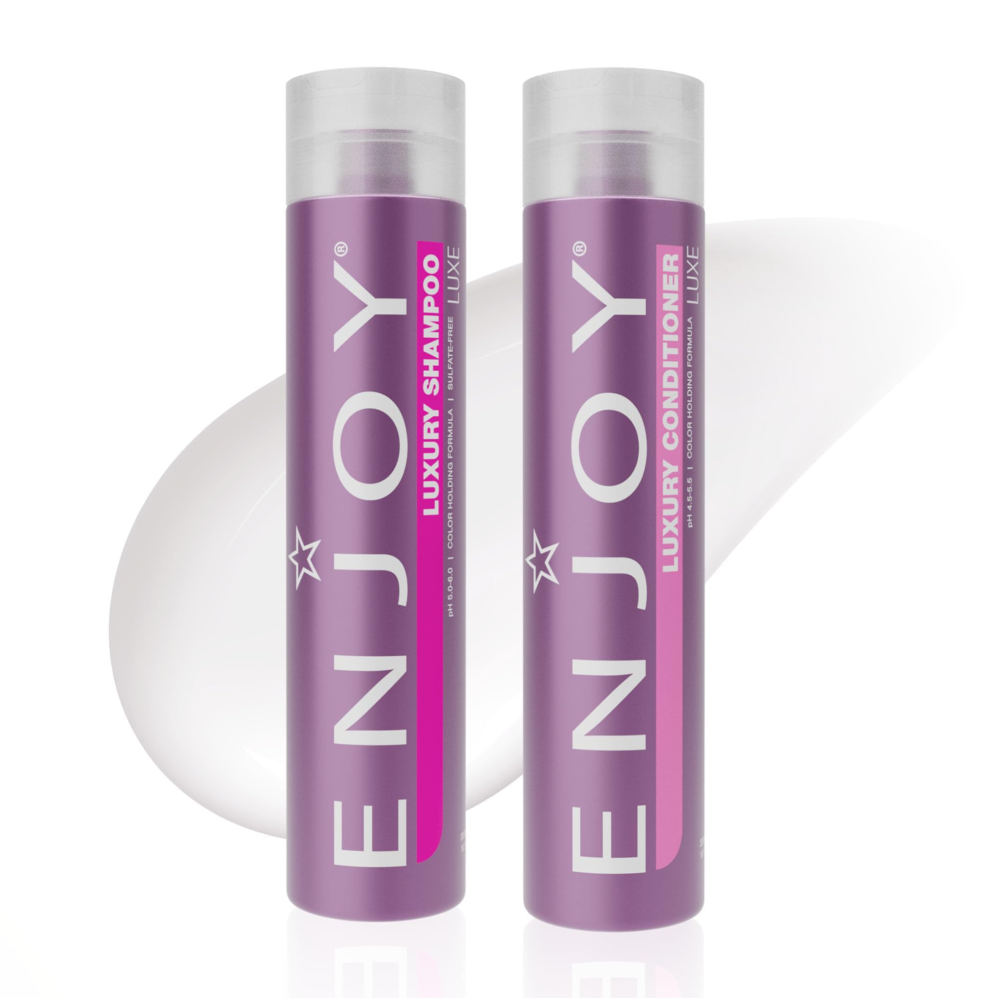 Enjoy Luxury Shampoo & Conditioner- Eliminates Frizz Cleansing Moisturizing Smoothing - Sulfate Free For Thick Coarse or Curly Hair (10.1 Fl Oz)