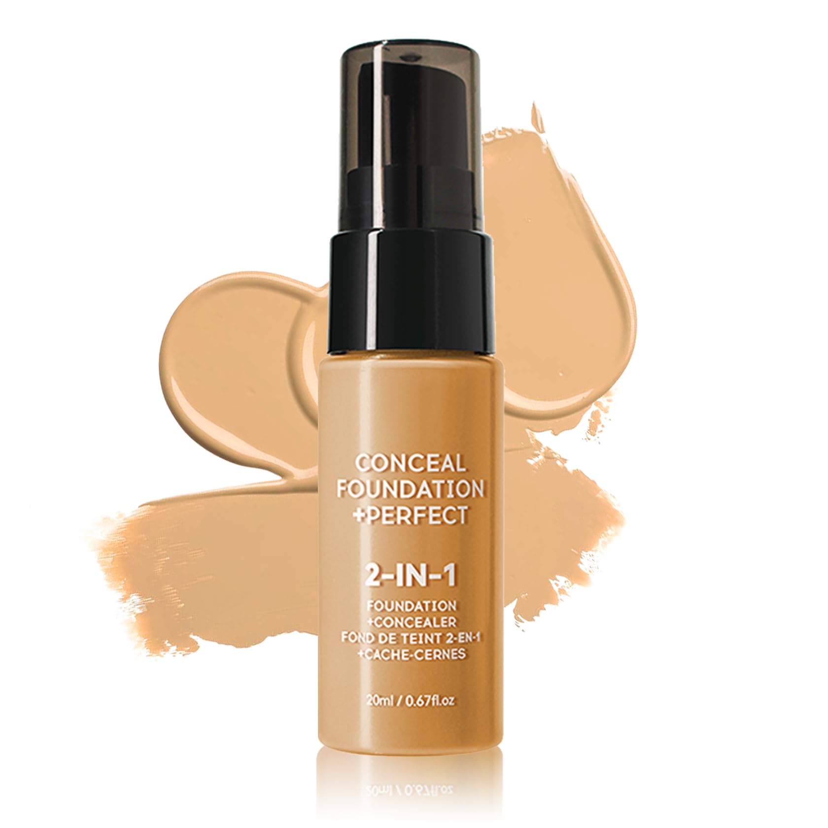 QIUFSSE Concealer Full Coverage Foundation for Mature Skin,Oil Control Matte 2 in 1 Concealer liquid Foundation Makeup Waterproof Base De Maquillaje Alta Cobertura-03 Warm Ivory