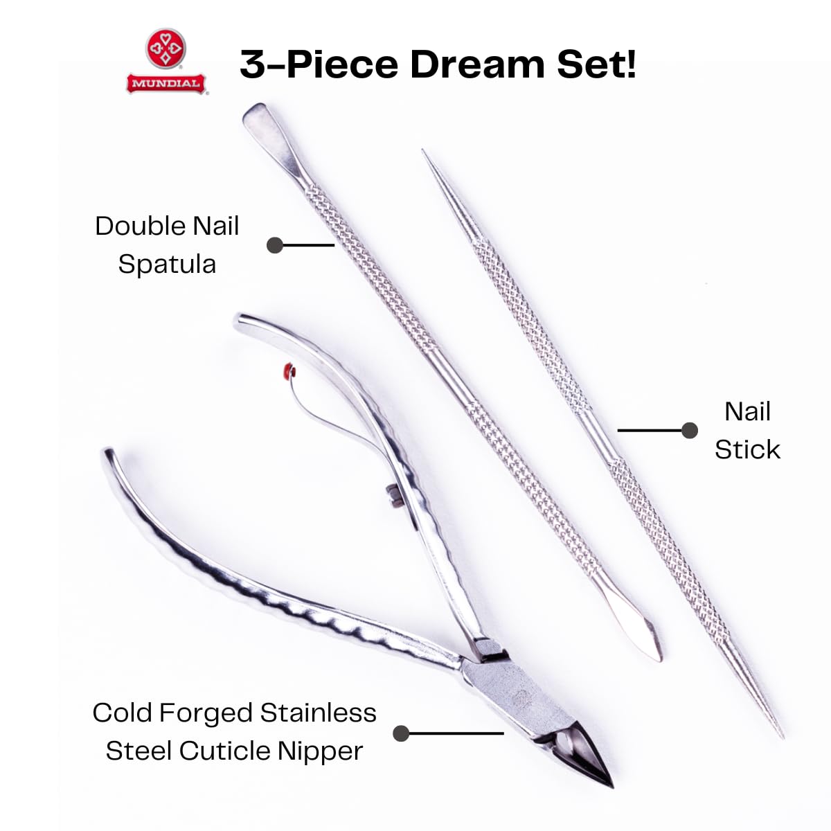 Mundial 778 - EP Professional Cuticle Nipper and Cuticle Pusher and Stick