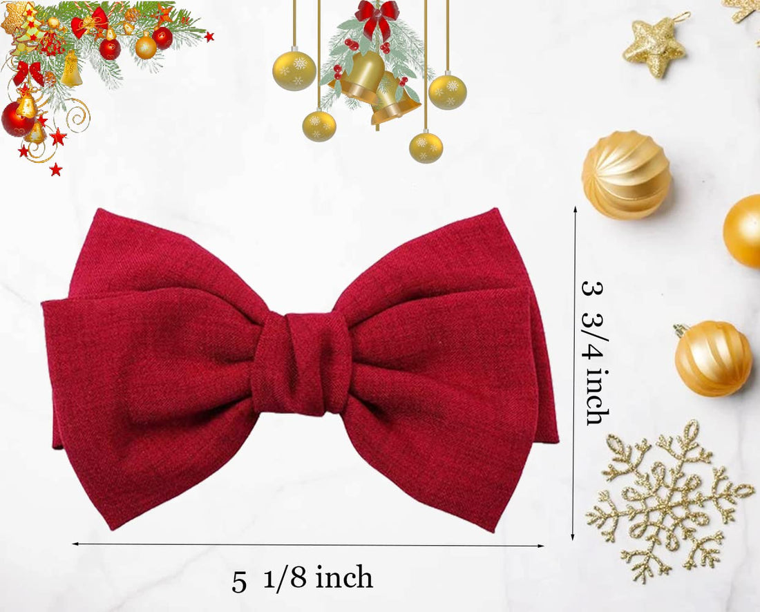 Hair Bow Clips, French Hair Bows Barrette Hair Accessories for Women Girl and Ladies - Ideal Gift for Birthday,Daily Wear and Holiday Present (6pcs)