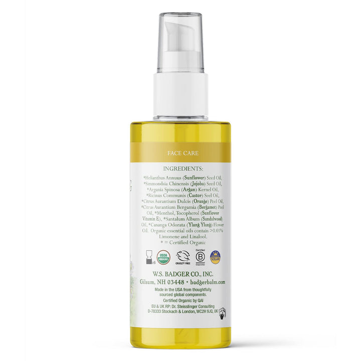Badger Argan Cleansing Oil 2oz- Certified Organic