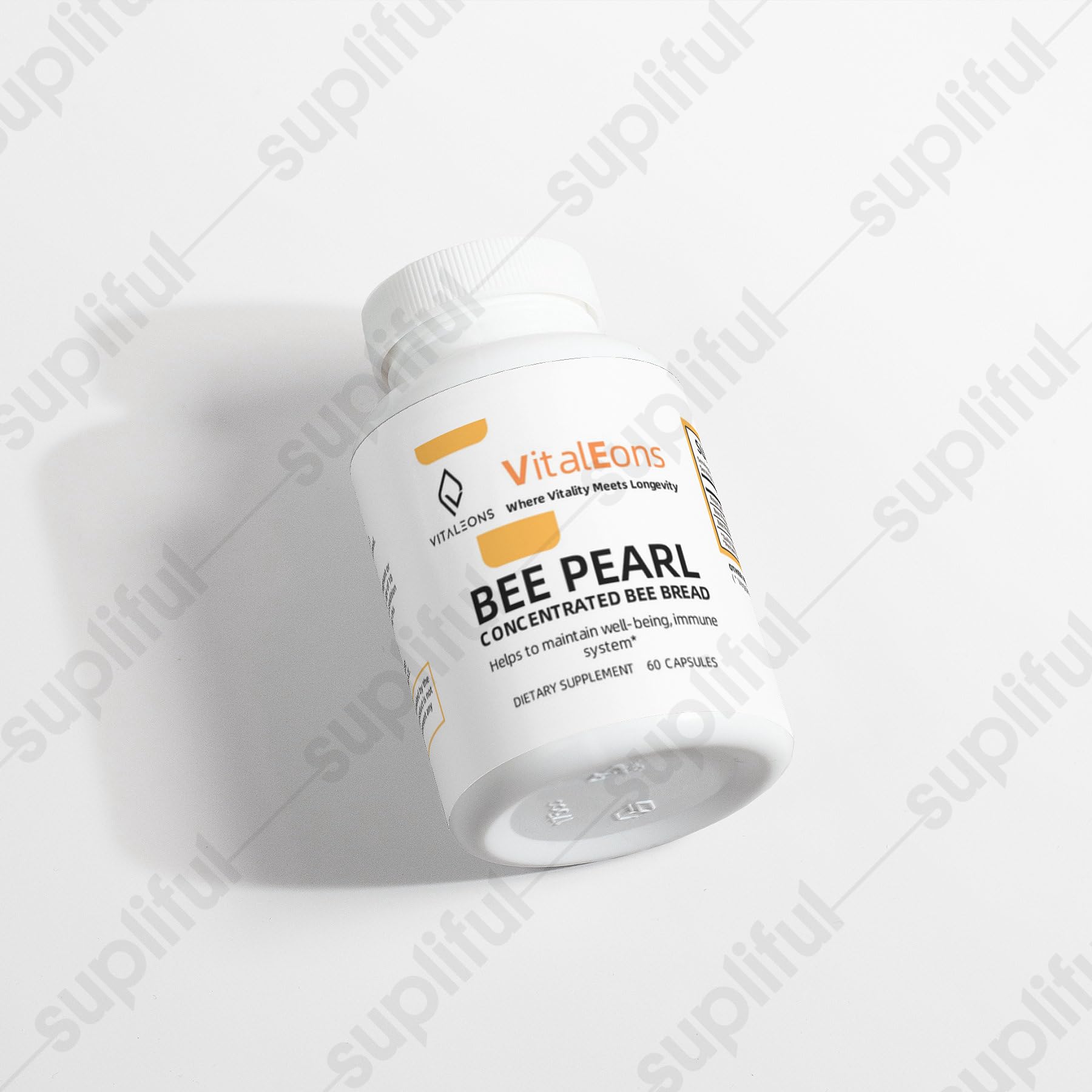 Bee Pollen Supplment - Bee Pollen, Propolis, and Royal Jelly - Vitaleons Bee Pearl - Each Pearl has Vitamins, microelements, polyphenols and antioxidants (Vegetarian, 60 Capsules)