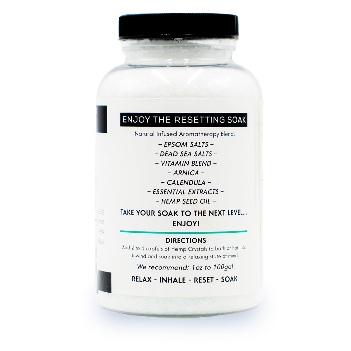 Spazazz Full Body Hemp Soak - 1000mg Hemp - Spa Hot Tub & Bath Aromatherapy Bath Salt Crystals - 538g/19oz (Reset 06)