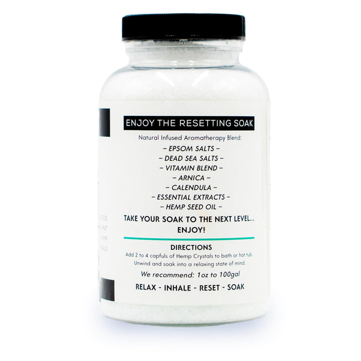 Spazazz Full Body Hemp Soak - 1000mg Hemp - Spa Hot Tub & Bath Aromatherapy Bath Salt Crystals - 538g/19oz (Reset 06)