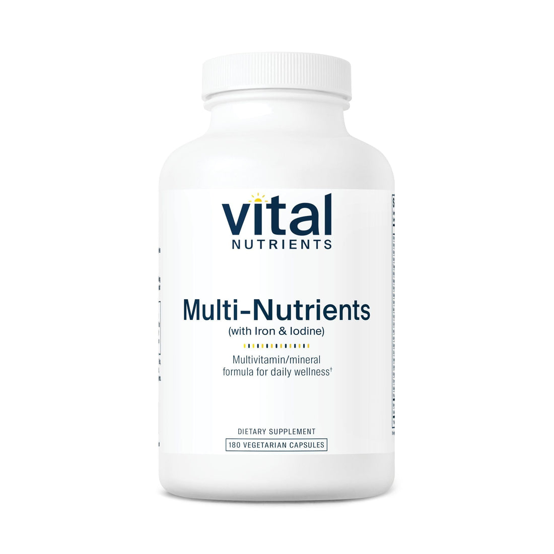 Vital Nutrients Multi-Nutrients with Iron and Iodine | Vegetarian Multivitamin and Mineral Supplement with Iron | Gluten, Dairy, Soy Free | Non-GMO | 180 Capsules