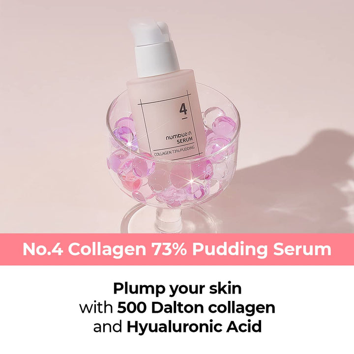 numbuzin No.4 Serum | Collagen 73% Pudding Serum | for Wrinkles, Aging, Loose Skin, Ultra-Low Molecular Collagen, Elastin, Hyaluronic Acid, Niacinamide | 1.69 fl. oz.
