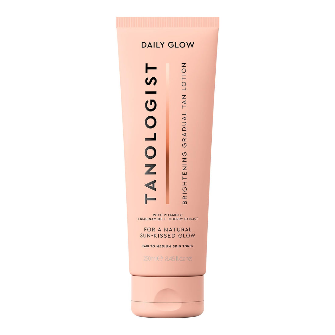Tanologist Brightening Daily Glow Body Lotion- Light/Medium, Gradual Tanning Lotion, No Fake Tan Smell, Streak-Free & Natural Looking Self Tanner, Vegan, 8.45 fl. oz/250 ml Tube