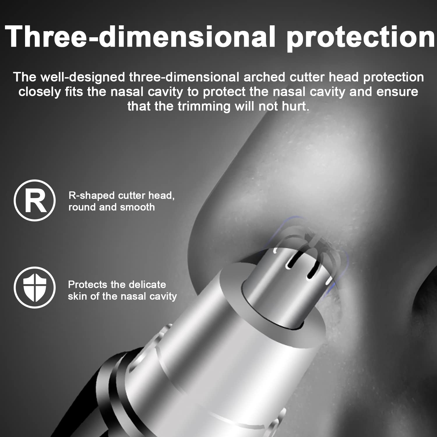 WOOTONG Painless Ear and Nose Hair Trimmer, Electric Nose Hair Shaver, Portable Facial Hair Clippers for Men and Women, Battery-Operated Nose Hair Remover