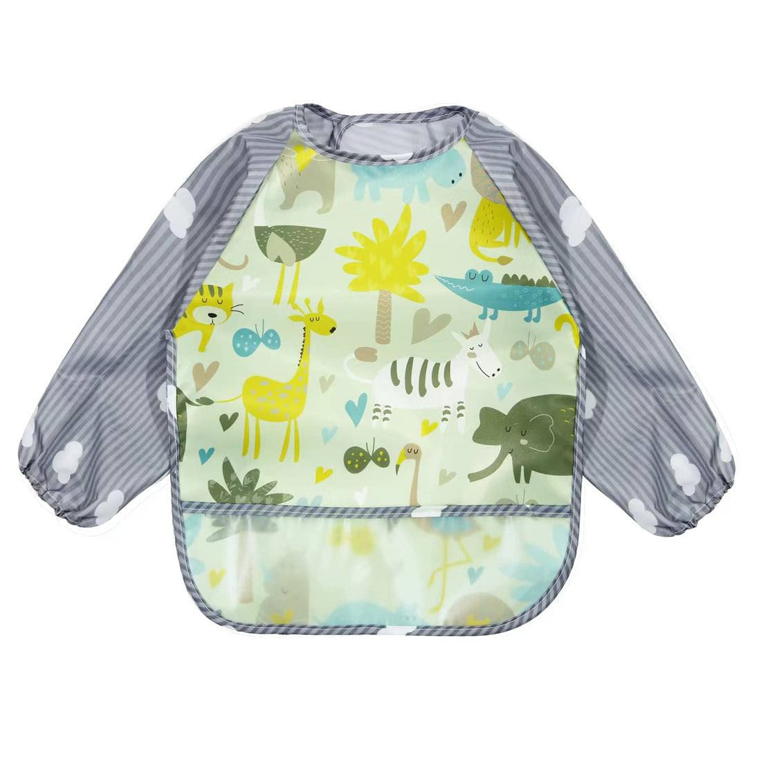PandaEar (3 Pack Long Sleeve Bibs| Waterproof Full Sleeve Bib for Baby Infant Toddler 6-36 Months (Lizard)