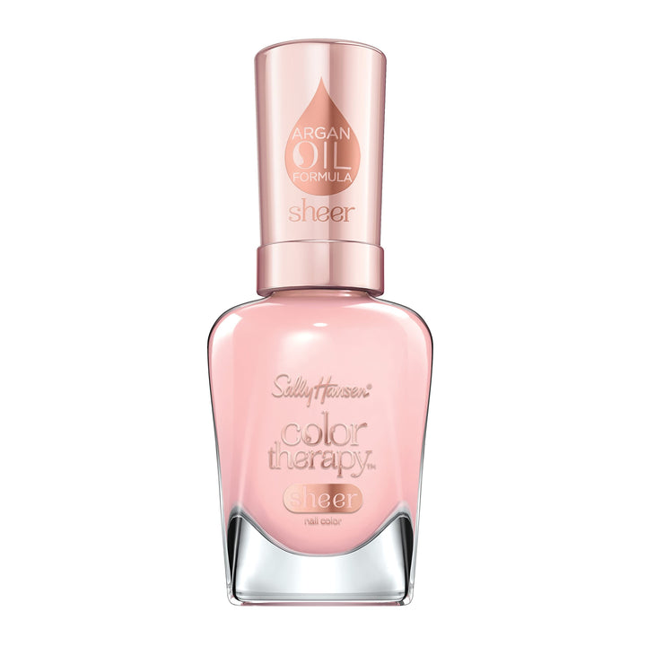 Sally Hansen Color Therapy Nail Polish, Rosy Quartz Long-Lasting Nail Polish with Gel Shine and Nourishing Care, Pack of 1