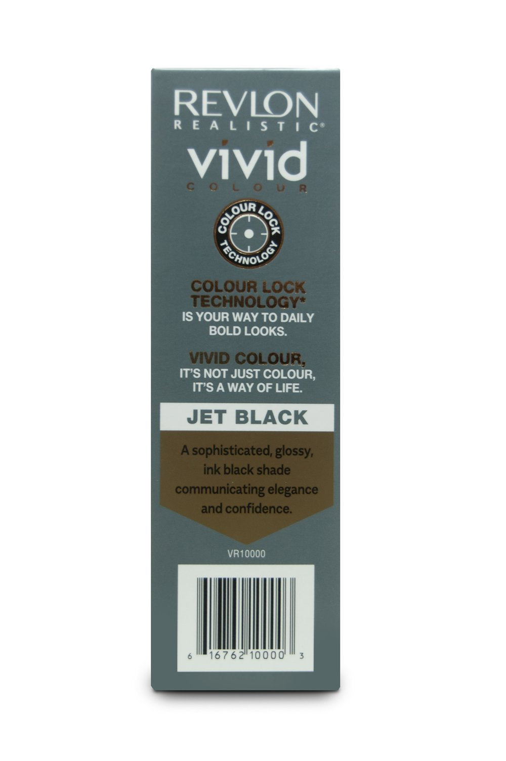 Revlon Realistic Vivid Colour Protein Infused Permanent Color Hair Dye with Color Lock Technology, Jet Black 110ml