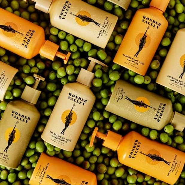 WONDER VALLEY - Sandalwood Yuzu Shampoo + Conditioner BUNDLE | Vegan, Cruelty-Free, Sulfate-Free (10.1 fl oz | 300 ml)
