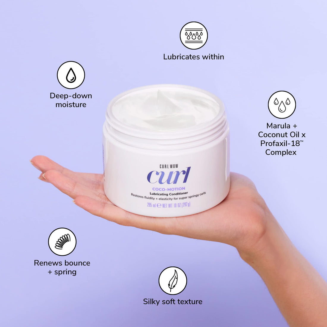 COLOR WOW Curl Wow Coco-motion Lubricating Conditioner – Weightless conditioner instantly moisturizes deep inside strands for silky-soft, bouncy, springy curls