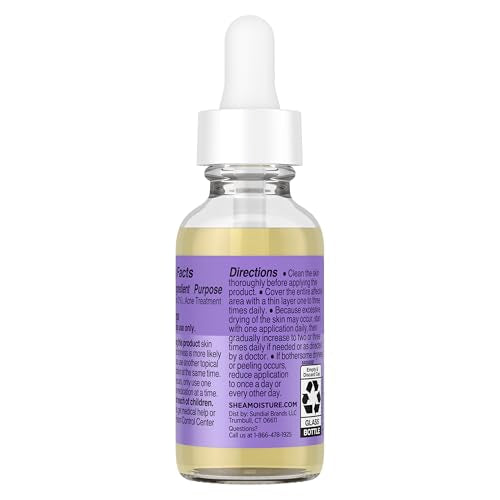 SheaMoisture Melanin Care 4-in-1 Acne Treatment Serum with 2% Salicylic Acid Nourished & Radiant for Calming, Hydrating & Treating Acne, with Niacinamide +Elderberry Complex, 1 Fl oz
