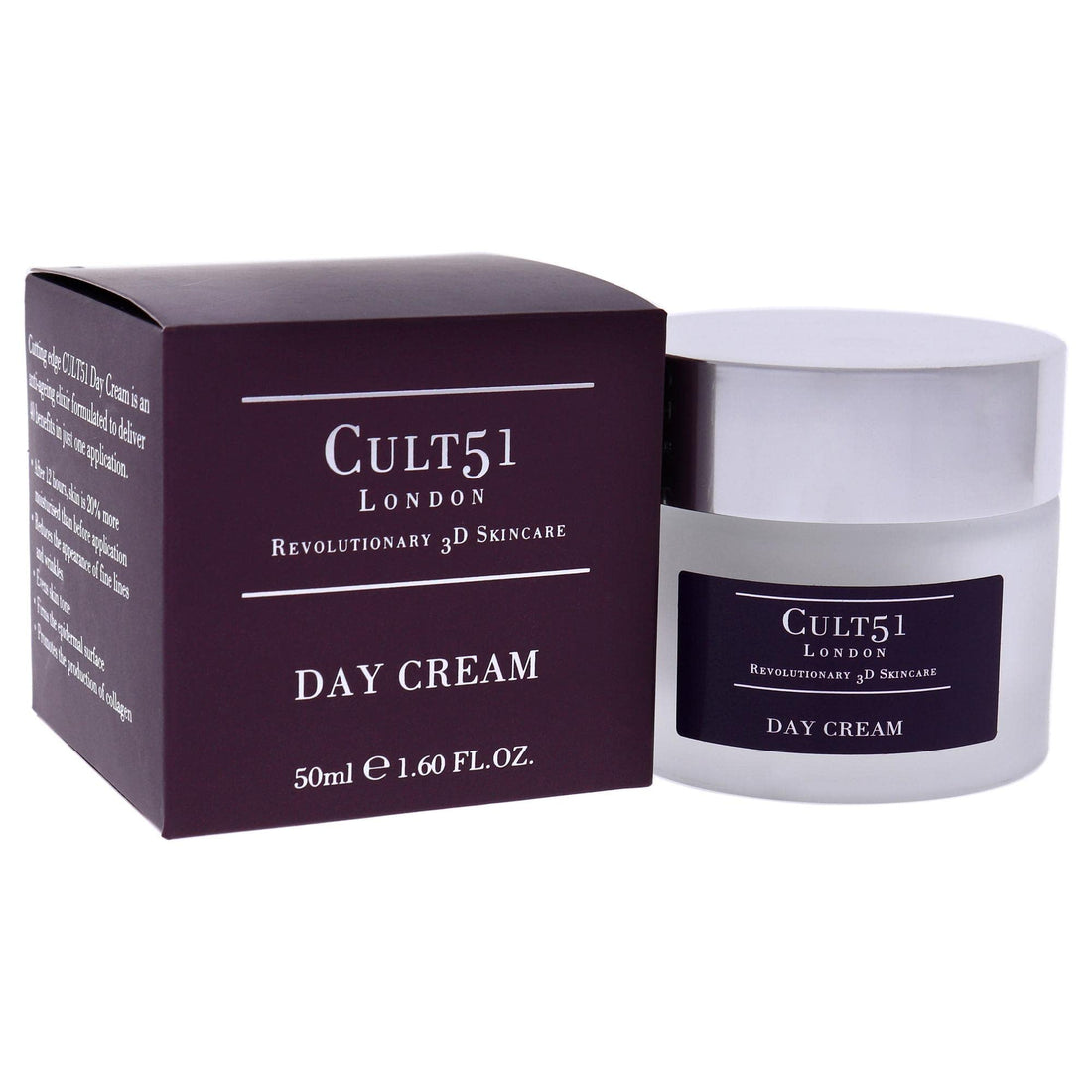 CULT51 Day Cream, Infused with Antioxidants and Added SPF 15, Reduces Appearance of Fine Lines & Wrinkles, Protects Against UV Rays, Smoother, Plumper & Hydrated Skin, Vegan, 1.6 Oz