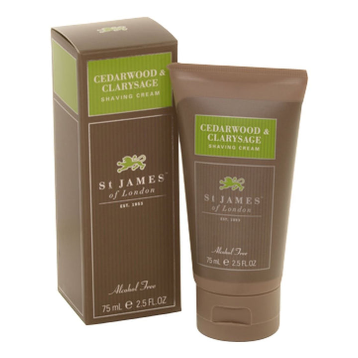 Cedarwood & Clarysage : St. James of London Shaving Cream Travel Tube (Cedarwood & Clarysage)