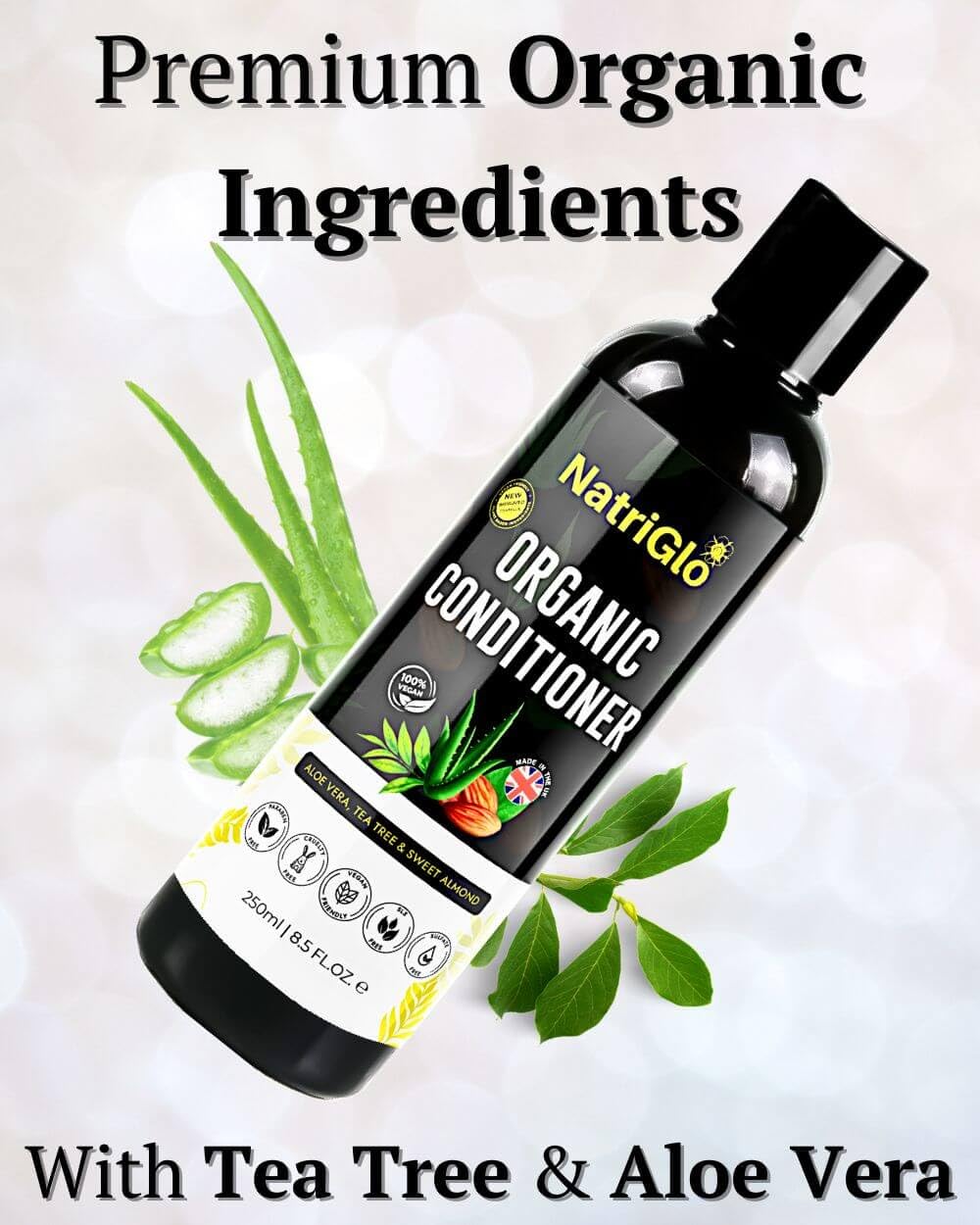 Organic Tea Tree Conditioner for Hair - Hair Conditioner for Dry Damaged Hair, Flaky, Itchy Scalp - Natural Hair Conditioner for Women & Men - Paraben, SLS, and Sulphate Free Conditioner