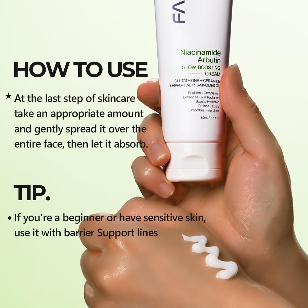 Niacinamide Arbutin Glow Boosting Cream 2.7 oz – Korean Skin Care for Long-Lasting Hydration & Smooth, Even Skin Tone with 10% Niacinamide & Arbutin, Deep Moisture Cream for Face