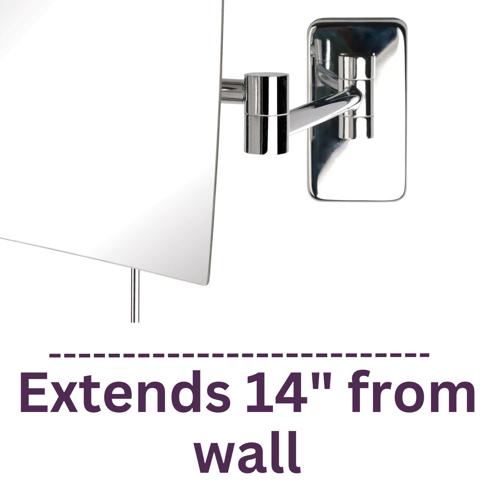 Jerdon JRT695C 6.5-Inch by 8.75-Inch Wall Mount Rectangular Makeup Mirror, Chrome Finish