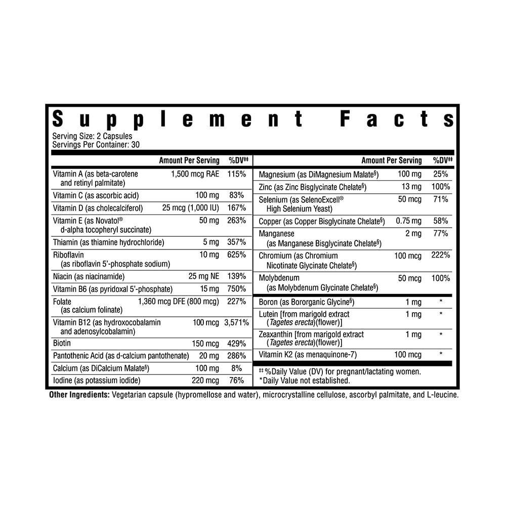 Seeking Health Prenatal Essentials MF - Brain Development & Methylation Support - Methyl-Free Vegetarian Capsules with Selenium, Vitamin B6, Zinc & Vitamin B12-60 Capsules