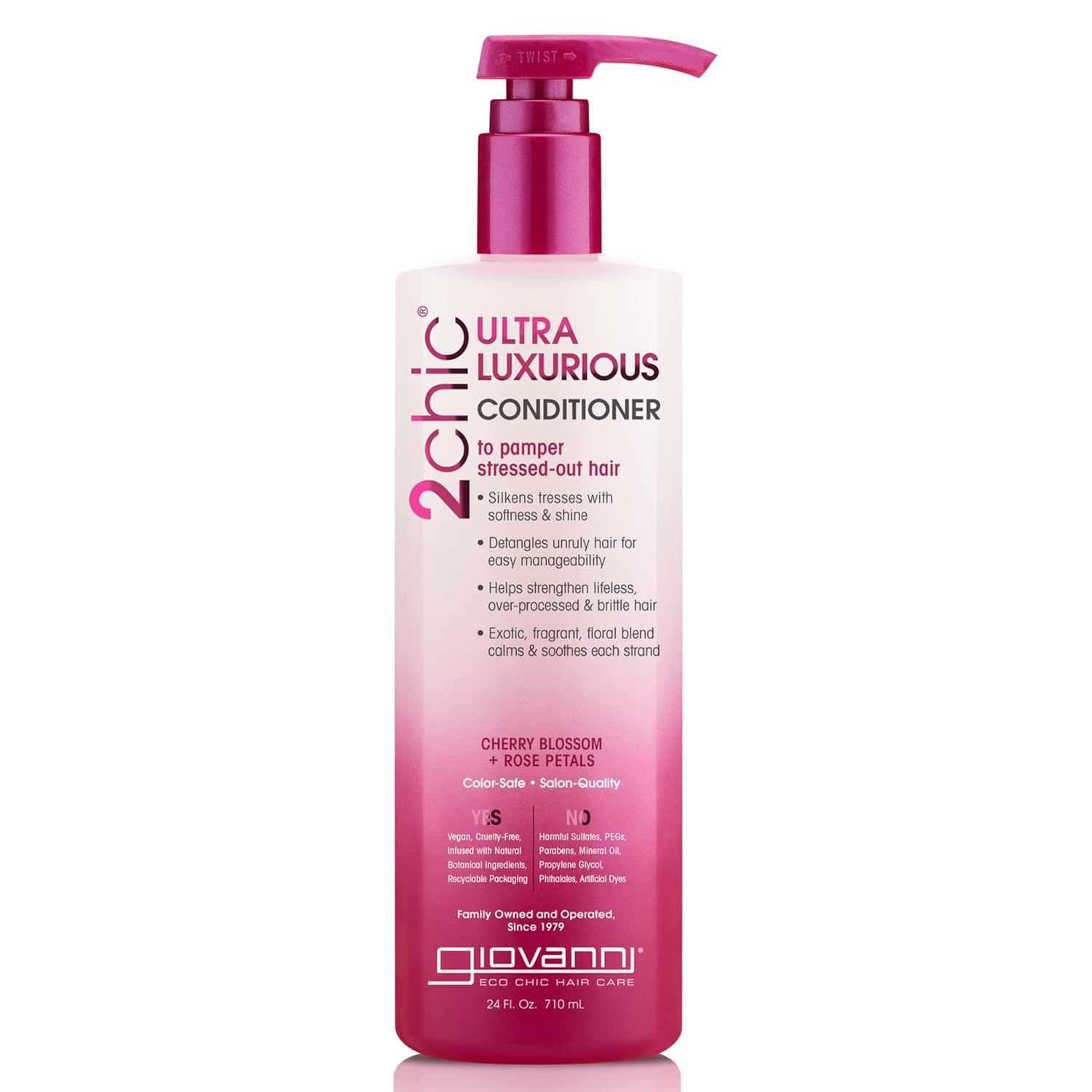 Giovanni 2chic Ultra-Luxurious conditioner with Cherry Blossom & Rose Petals Value Size, 24 Fluid Ounce