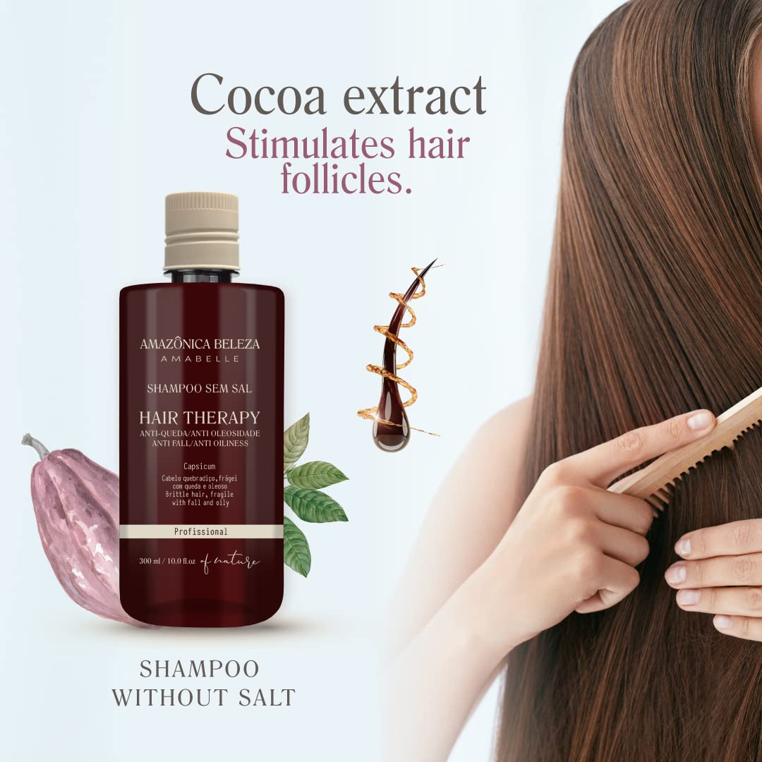 Hair Therapy Shampoo & Conditioner Set for Stronger, Thicker Hair - Professional Anti-Hair Loss and Oil Control, Hydrates and Adds Shine, Paraben-Free, Silicone-Free