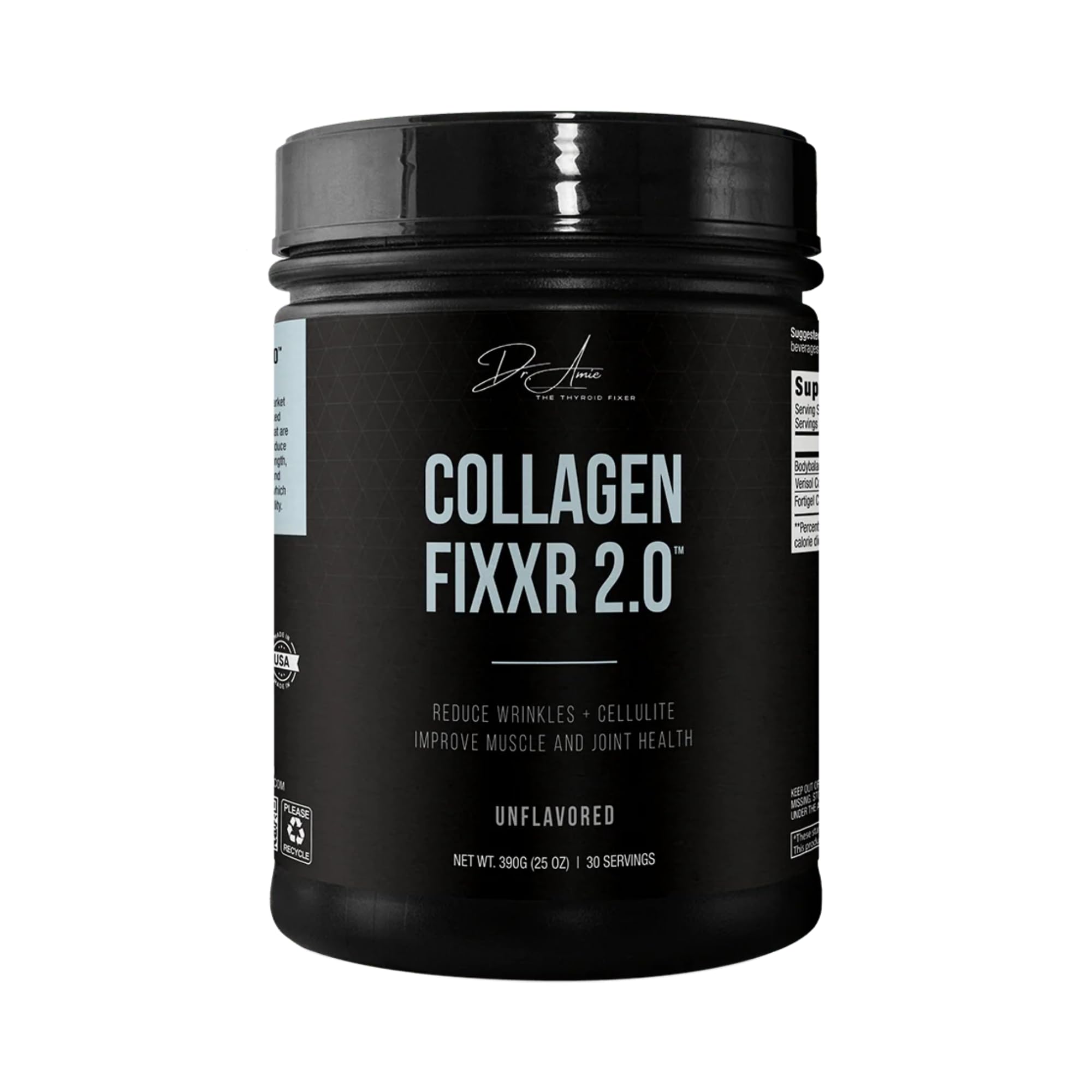 Fixxr Collagen 2.0 by Dr. Amie | with 3 Bioactive Collagen Peptides | Unflavored | 30 Servings