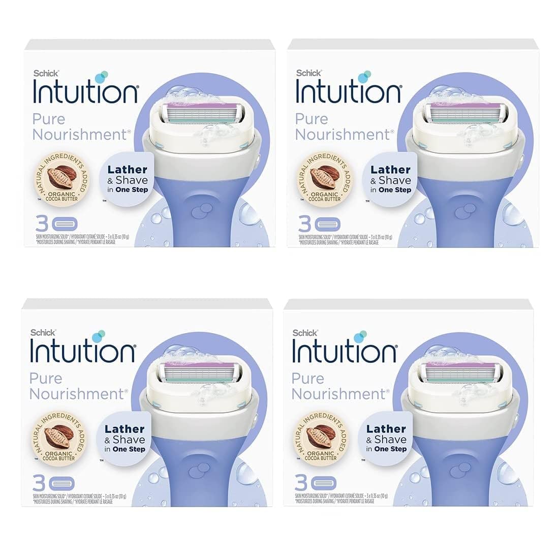 NEW Schick 100% Genuine Intuition Pure Nourishment Razor Refill Coconut milk and almond oil Cartridge 12 Blade