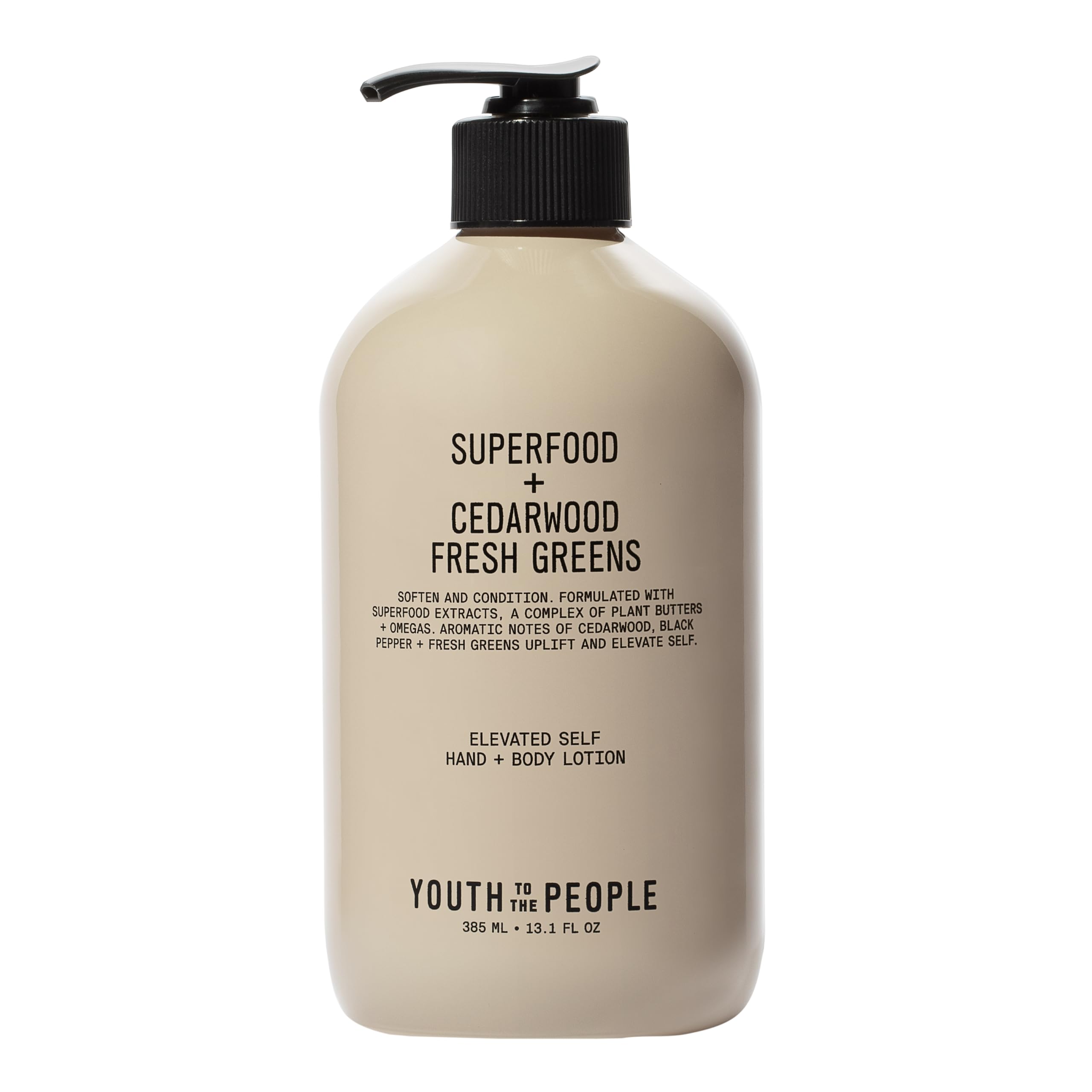 Youth To The People Superfood Hand + Body Lotion (13.1 fl oz), Omega-Rich Plant Butters + Antioxidants Moisturizer, Soothes Dry + Dull Skin, Non-Greasy, Aromatic Fragrance, Vegan