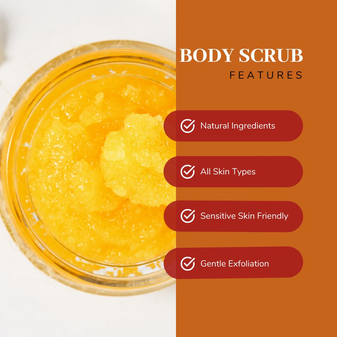 Red Rose Naturals Pumpkin Spice Body Scrub, All Natural, Gently Exfoliating, Fall Scented Body Care, Vegan Sugar Scrub,8 oz