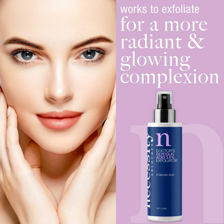 Necessity Skincare Doctors Glycolic Acid 3.5 Exfoliator for Face Fluid Ounce, 4 Fl Oz