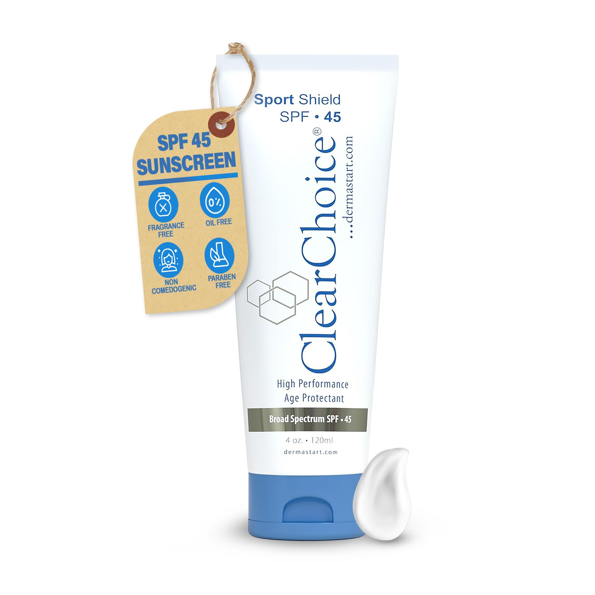 Clear Choice-Sport Shield Sunscreen THE BEST NATURAL SUNSCREEN FOR YOUR FACE. Best Face SPF+ Lotion , Blended w/HYALURONIC ACID BLENDED WITH ZINC. WATERPROOF BROAD SPECTRUM