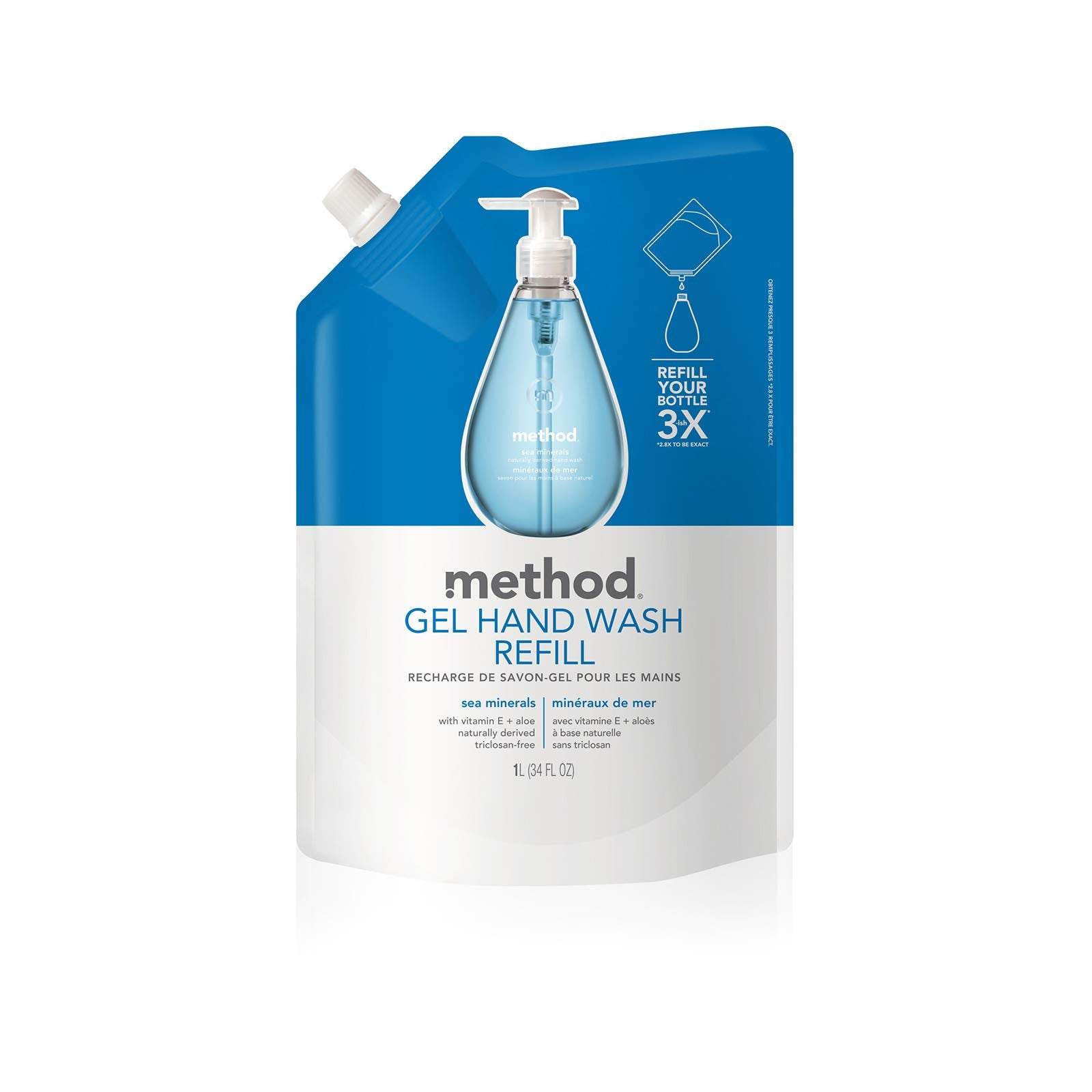 Method Gel Hand Wash Refill Pouch, Sea Minerals, 34 oz