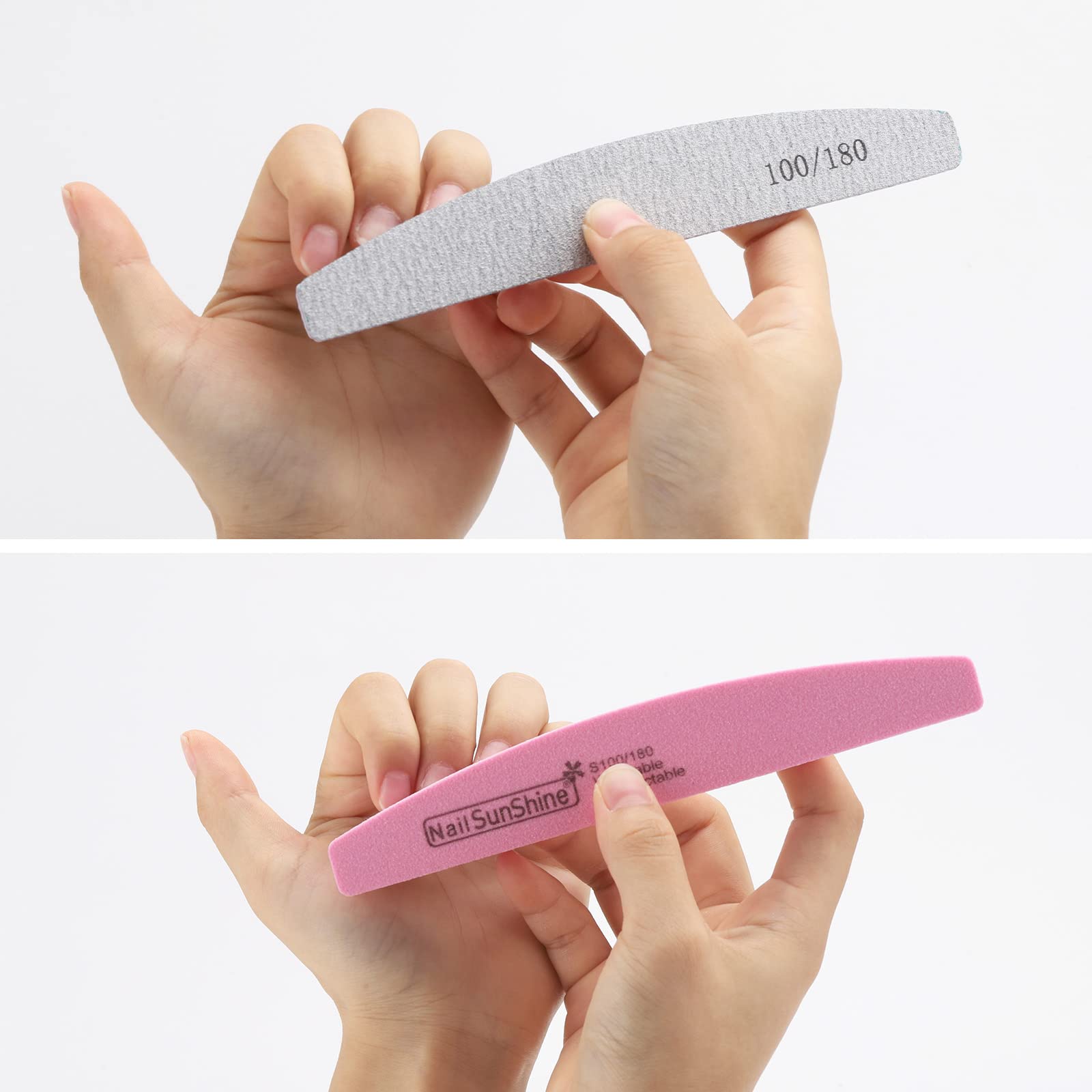 35 Count 100/180 Grit Nail Files and Buffers Kit, Reusable Sanding Buffing Blocks Sponge File Double Sides Emery Boards