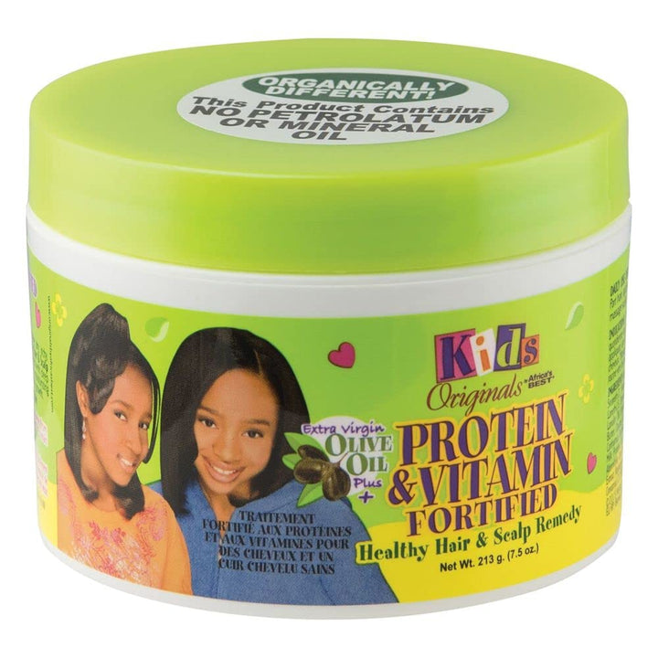 Originals by Africa's Best Kids Protein & Vitamin Fortified Healthy Hair & Scalp Remedy, With Extra Virgin Olive Oil, Mineral Oil & Petrolatum Free, 7.5oz Jar