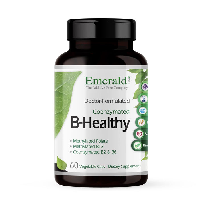 EMERALD LABS B-Healthy - Vegan Vitamin B Complex - Includes Methylated Folic Acid & Full Spectrum B Vitamins - Supports Immune, Brain & Heart Health* - 60 Vegetable Capsules